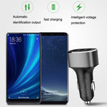 QIAKEY GT690C Dual USB + USB-C / Type-C Aluminum Alloy Three-Hole Car Charger, Black, Gray