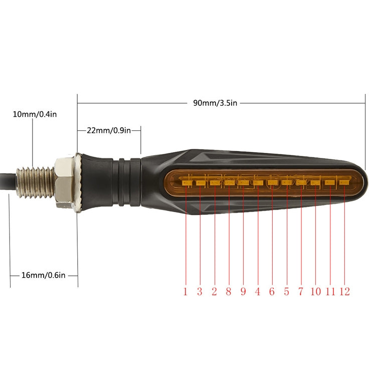 2pcs MK-109 Motorcycle Flow Steering Lamp LED Signal Light, MK-109(Black )