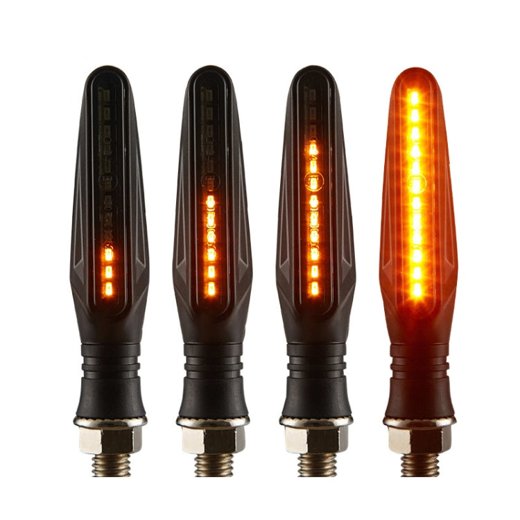 2pcs MK-109 Motorcycle Flow Steering Lamp LED Signal Light, MK-109(Black )