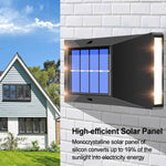 戶外裝飾防水太陽能壁燈，規格：6 顆 LED 白光，6 顆 LED 暖光