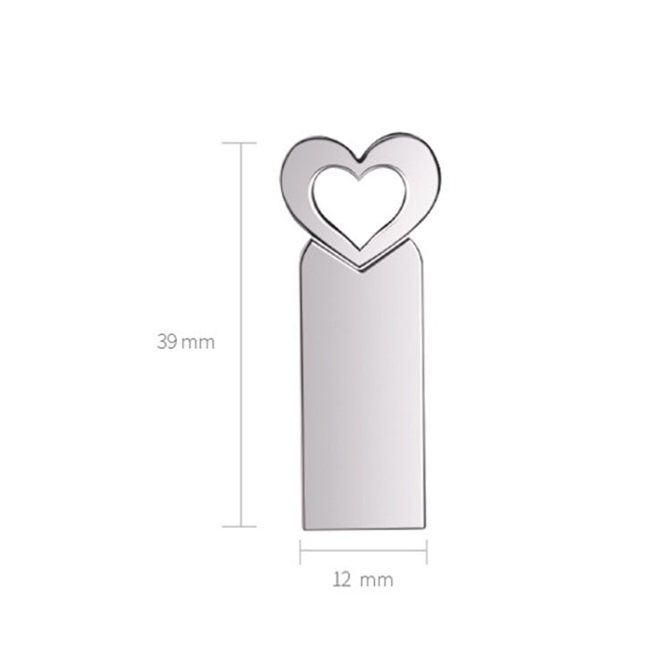 Zshqu2 心形 USB 2.0 高速金屬 USB 隨身碟，4GB、8GB、16GB、32GB、64GB、128GB