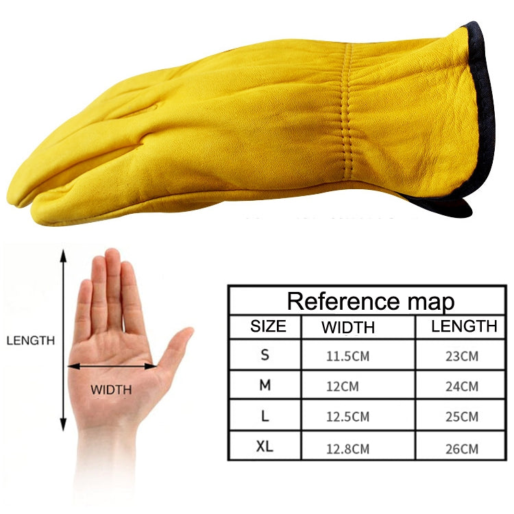 1 對 JJ-1011 牛皮戶外耐磨園藝手套，尺寸：M、L、XL