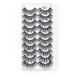 10對3D貓眼假睫毛自然濃密蓬鬆睫毛，Y600，Y601，Y602，Y603，Y604，Y605，Y606，Y607，Y608，Y609