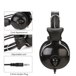 Soyto SY808MV 在線課程辦公電腦耳機，線長：1.6米，黑色3.5毫米，黑色6.5毫米