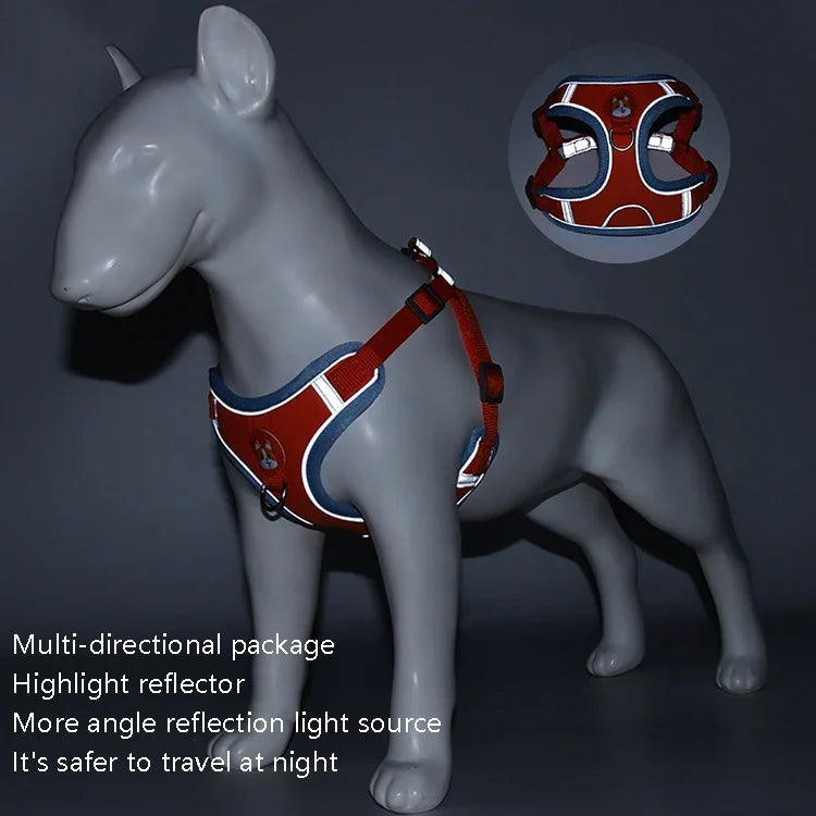 BL-867 寵物胸帶反光狗牽引繩，尺寸：S，M，L，XL
