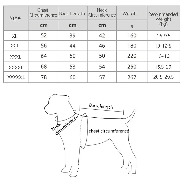 BL-677 秋冬寵物狗衣，XL，XXL，XXXL，XXXXL，XXXXXL