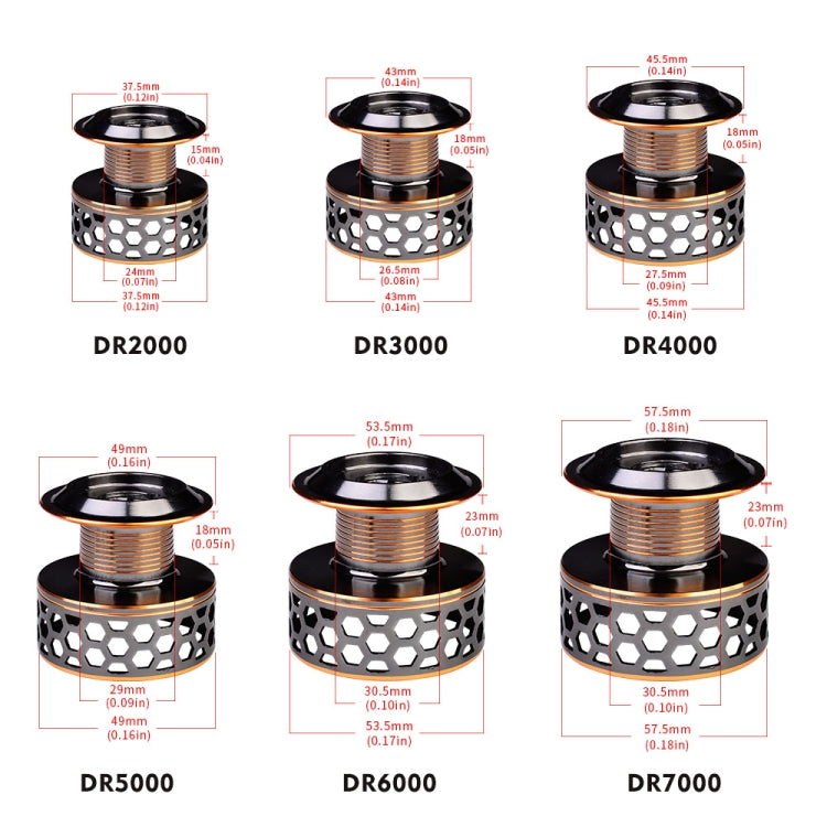 PROBEROS 金屬線杯釣魚輪旋轉輪，型號：DR2000、DR3000、DR4000、DR5000、DR6000、DR7000