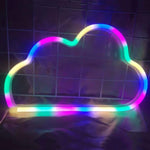 霓虹LED造型燈裝飾夜燈，電源：電池或USB，USB