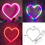 霓虹LED造型燈裝飾夜燈，電源：電池或USB，USB
