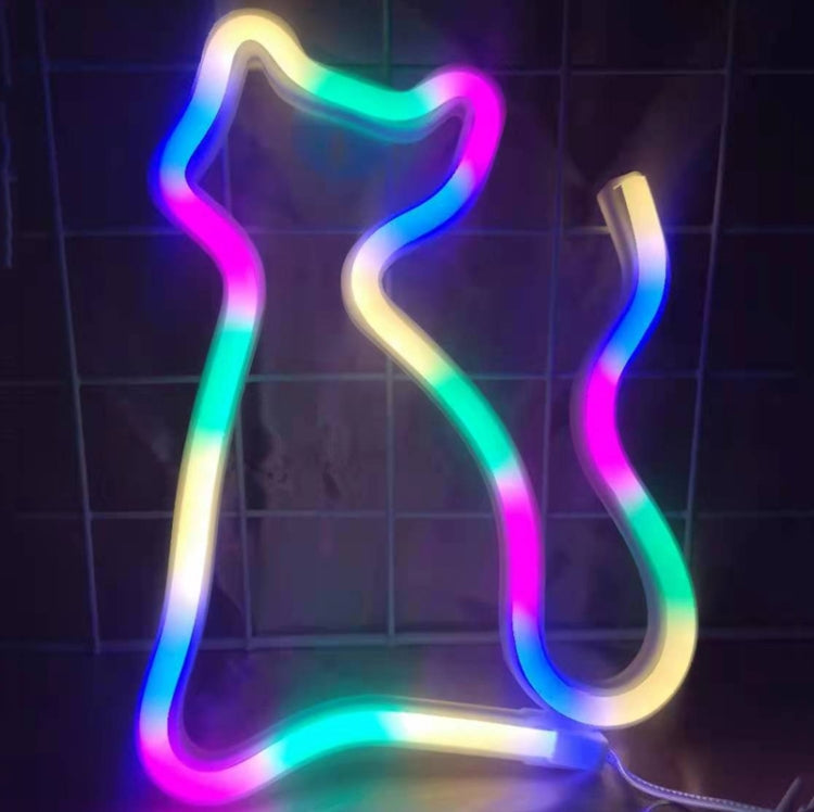 霓虹LED造型燈裝飾夜燈，電源：電池或USB，USB
