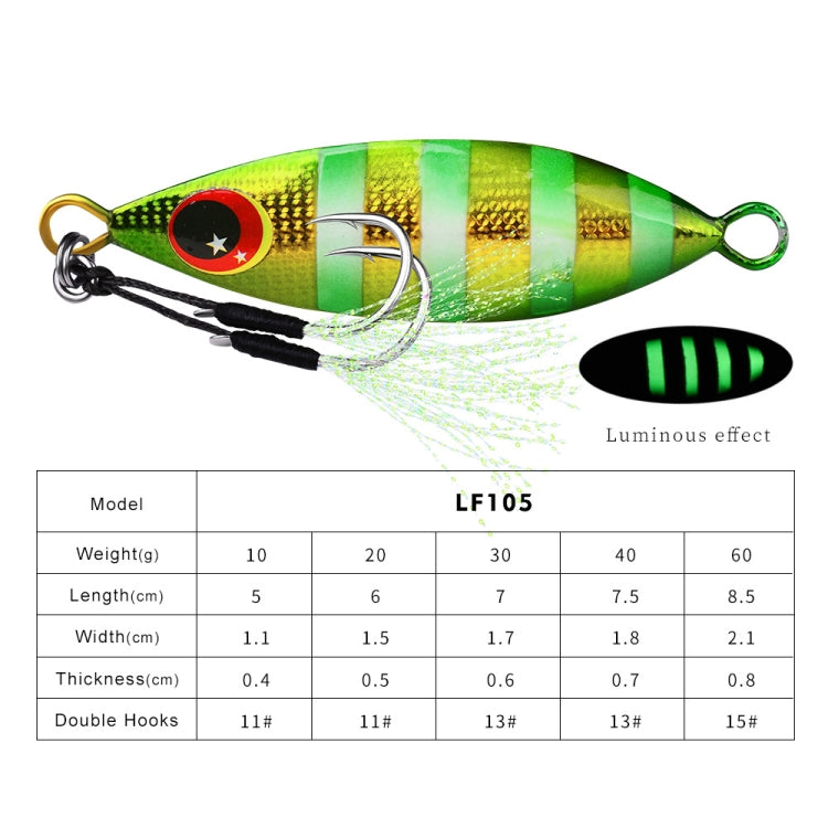 PROBEROS LF105 海釣金屬路亞餌，10克、20克、30克、40克、60克