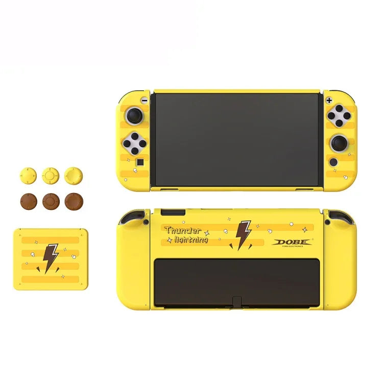 DOBE TNS-1192 主機握把保護殼 + 卡盒 + 搖桿帽組 適用於 Switch OLED，TNS-1192