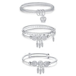 女款封閉實心三環手鍊，尺寸：Z104 58mm，Z104 56mm，Z104 58mm，Z104 60mm，Z104 62mm，Z103 56mm，Z103 58mm，Z103 60mm，Z103 62mm，Z102 Vella 可調節