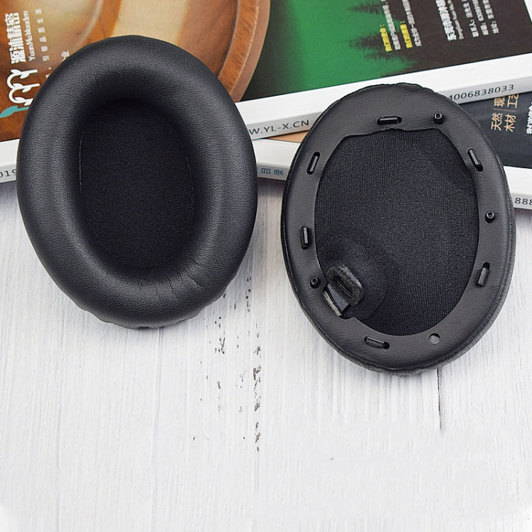 2 個 PU 皮革耳墊，適用於 Sony WH-1000XM4，WH-1000XM4（黑色+扣環）、WH-1000XM4（藍色+扣環）