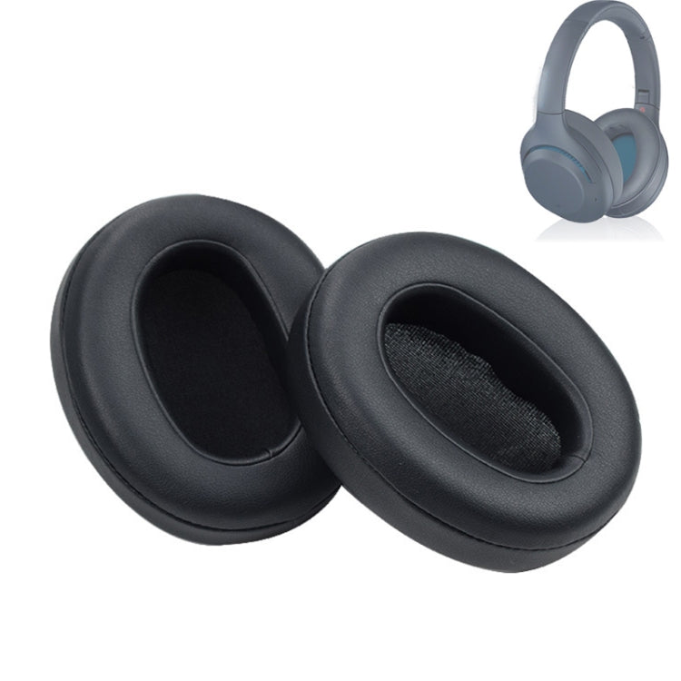 2 個海綿耳墊，適用於 SONY WH-XB900N 耳機，蛋白皮灰色、原裝藍色，適用於 SONY WH-XB900N（蛋白黑）