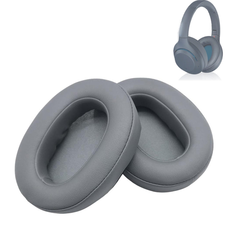 2 個海綿耳墊，適用於 SONY WH-XB900N 耳機，蛋白皮灰色、原裝藍色，適用於 SONY WH-XB900N（蛋白黑）