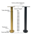 LH-TJ003 可調不鏽鋼圓管家具腳，高度：8cm、10cm、13cm、16cm、18cm、21cm、23cm、25cm、28cm、30cm、32cm、35cm