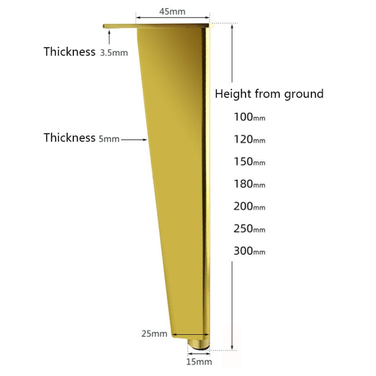 可調式全鋁家具支架腳，高度：8cm、10cm、12cm、15cm、18cm、20cm、23cm、25cm、27cm、30cm、33cm、35cm