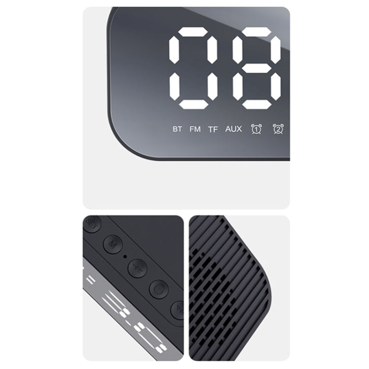 Havit M3 低音迷你鏡面時鐘藍牙喇叭，規格：1200mAh（黑色），1200mAh（白色）