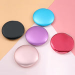 Makeup Small Mirror Folding Portable Clamshell Circular Mirror, Black, Purple, Sky Blue, Red