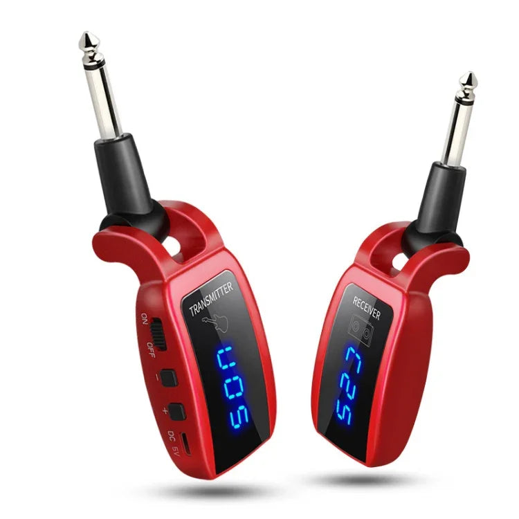 U12DX 6.35mm 插孔無線吉他發射接收器充電轉接器，U12DX 紅色、U12DX 黑色