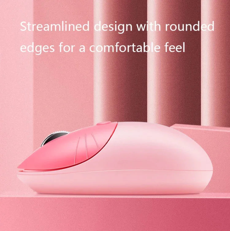 M3 3 Keys Cute Silent Laptop Wireless Mouse, Spec:, Wireless Version (Vitality Pink), Wireless Version (Milk Tea), Bluetooth Wireless Version (Milk Tea), Bluetooth Wireless Version (Pink), Bluetooth Wireless Version (Red)