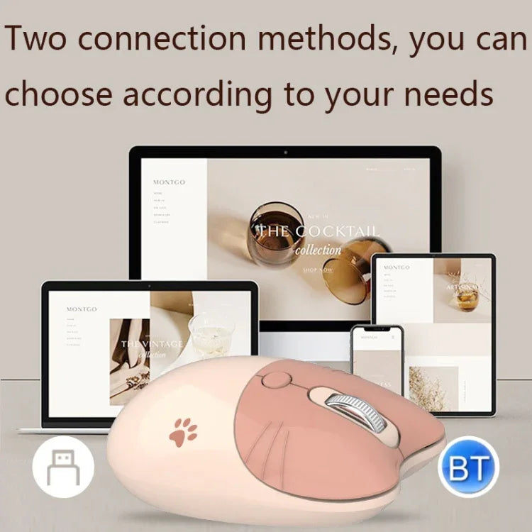 M3 3 Keys Cute Silent Laptop Wireless Mouse, Spec:, Wireless Version (Vitality Pink), Wireless Version (Milk Tea), Bluetooth Wireless Version (Milk Tea), Bluetooth Wireless Version (Pink), Bluetooth Wireless Version (Red)