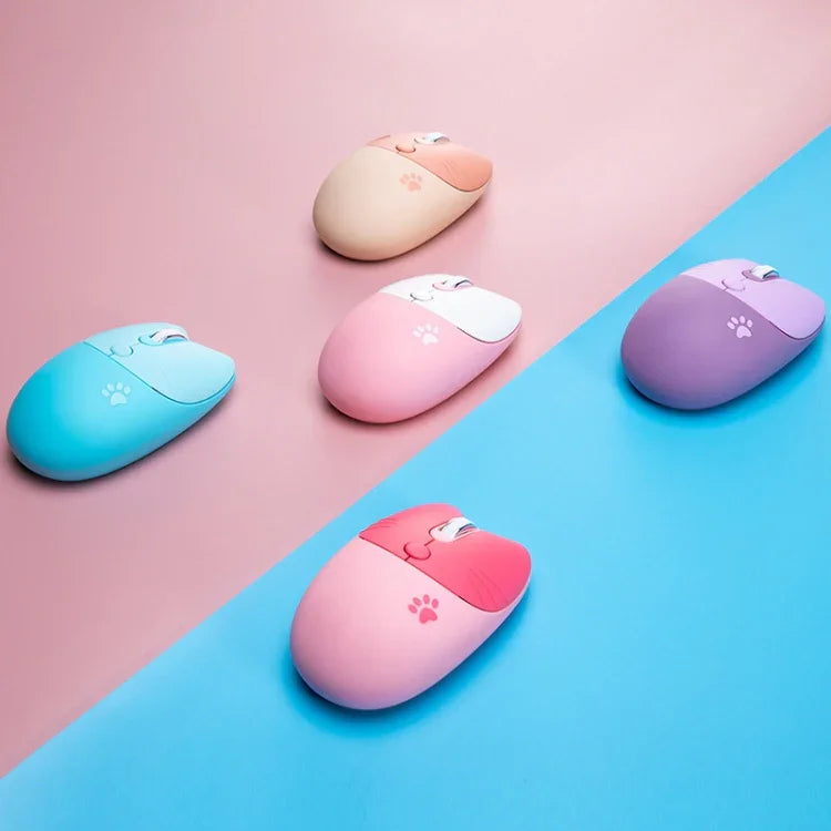 M3 3 Keys Cute Silent Laptop Wireless Mouse, Spec:, Wireless Version (Vitality Pink), Wireless Version (Milk Tea), Bluetooth Wireless Version (Milk Tea), Bluetooth Wireless Version (Pink), Bluetooth Wireless Version (Red)
