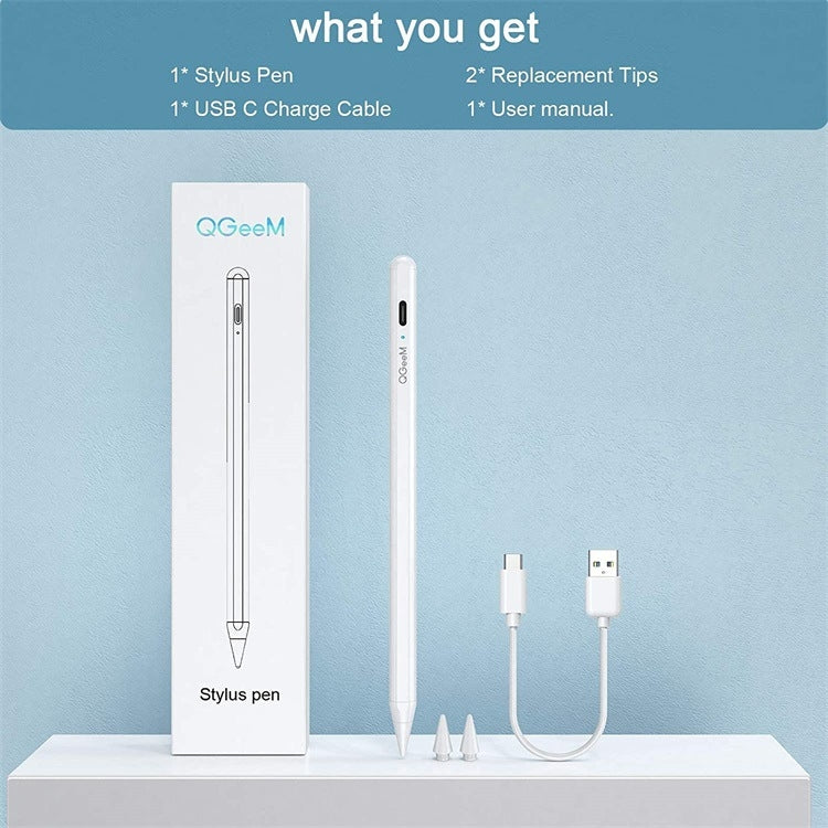 QGeeM ID706 防誤觸可充電主動式觸控筆，適用於iPad