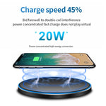 20W QI 金屬鏡面超薄無線充電器，白色，黑色