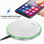 20W QI 金屬鏡面超薄無線充電器，白色，黑色