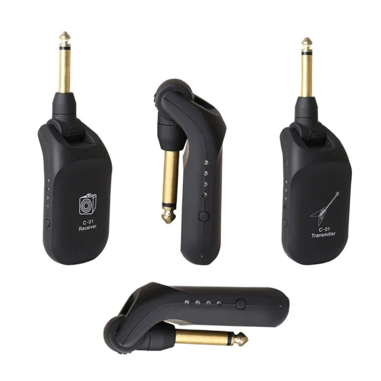 C01 電吉他無線音頻發射接收器，黑色