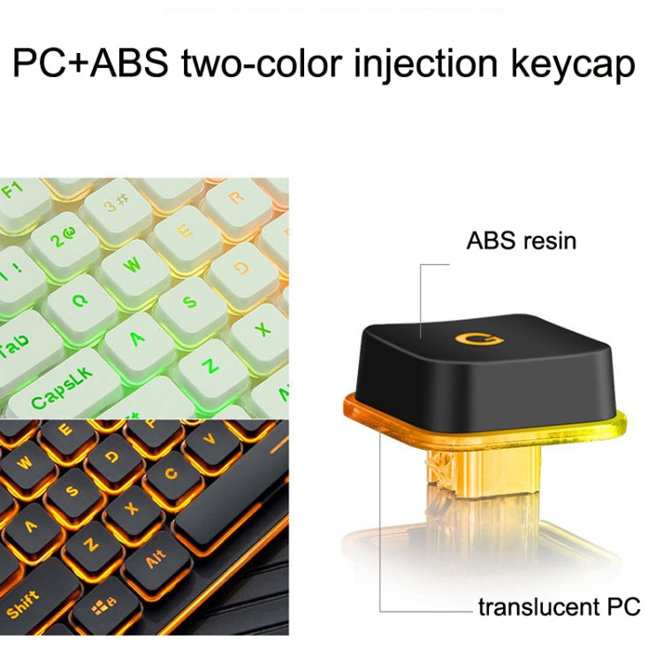 LANGTU L1 104鍵USB家用辦公薄膜發光有線鍵盤，線長1.6米，L1橘光黑色、L1冰藍光銀白、L1冰藍光黑色、L1白光粉色
