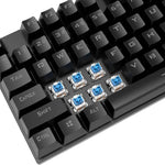 XUNFOX K80 87鍵有線遊戲機械背光鍵盤，線長1.5米，白黃、黑灰、粉白、藍白、白藍、黃白、灰黑