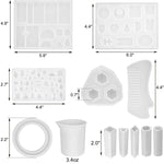 129合1時間寶石項鍊吊墜水晶環氧樹脂矽膠模具套裝，項鍊模具套裝