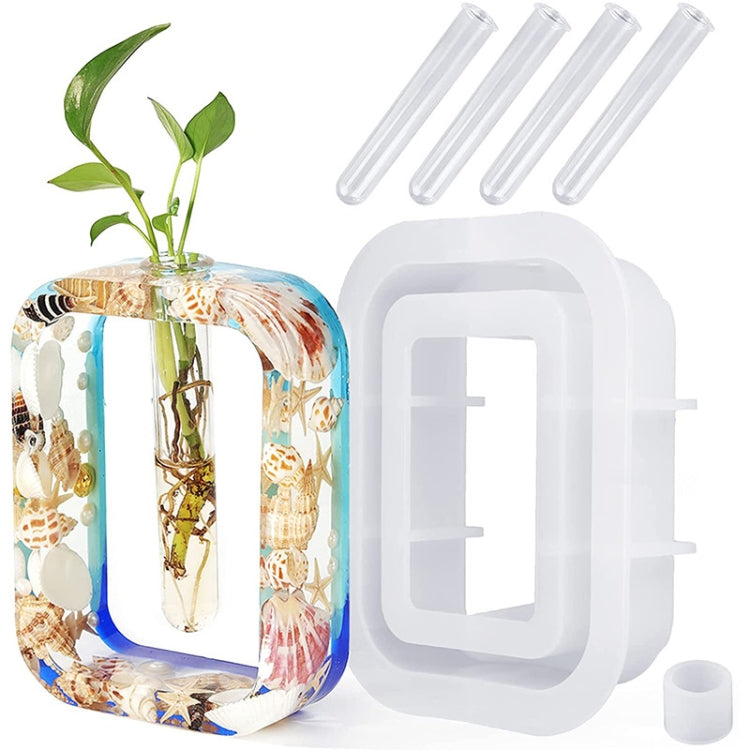 DIY花瓶環氧樹脂模具 簡易花瓶製作工具，長方形，不規則圓形，心形
