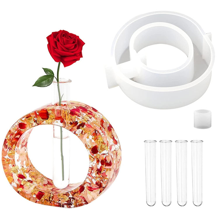 DIY花瓶環氧樹脂模具 簡易花瓶製作工具，長方形，不規則圓形，心形