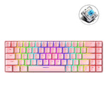 ZIYOU LANG T8 68 Keys RGB Luminous Gaming Mechanical Keyboard, Cable Length:1.6m, T8 Black Green Shaft, T8 Black Tea Shaft, T8 White Green Shaft, T8 White Red Shaft, T8 Blue Green Shaft, T8 Pink Green Shaft