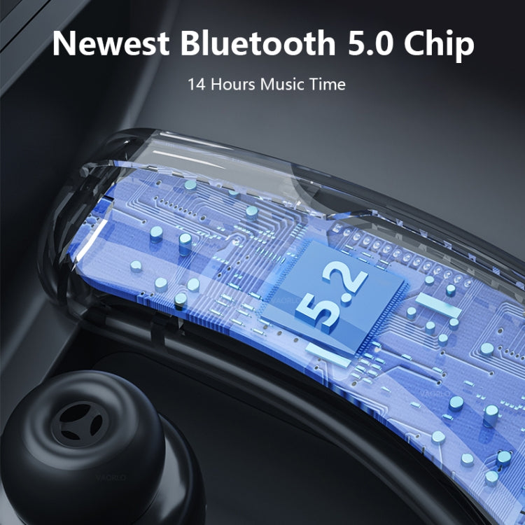 V9S 藍牙耳機降噪耳機帶 LED 顯示，黑色單耳，藍色單耳