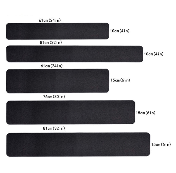 15片PEVA橡膠無痕防滑踏步膠帶，尺寸：10 x 60cm，10 x 81cm，15 x 61cm，15 x 76cm，15 x 81cm