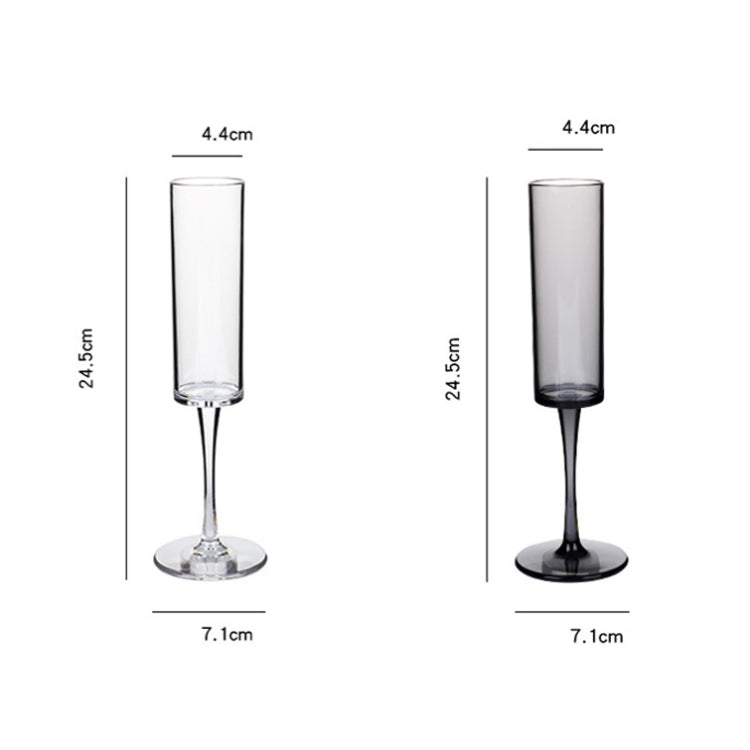165ml Household Acrylic Champagne Glasses, Black, Transparent