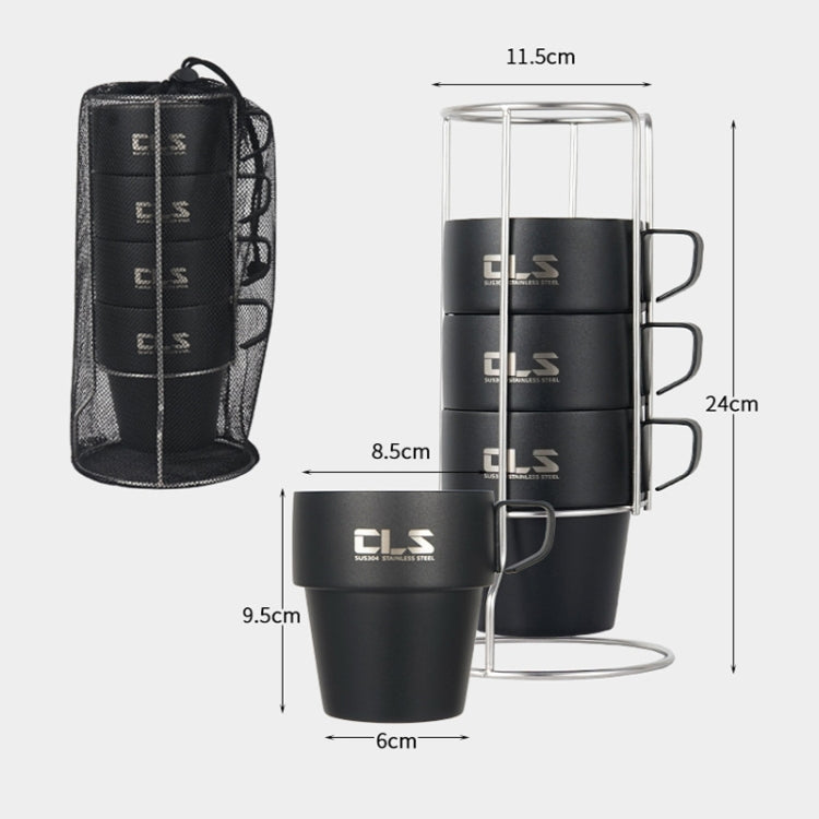 CLS 4 合 1 戶外 304 不鏽鋼露營杯