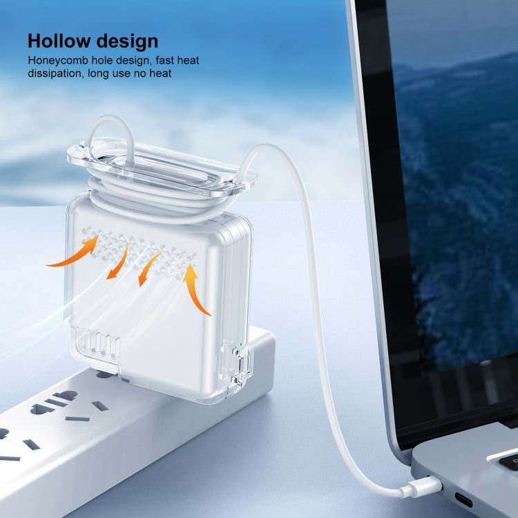 OATSBASF 透明矽膠電源保護殼，適用於 iPhone MacBook Pro Air，20W、30W / 29W、60W / 61W、85W / 87W / 96W