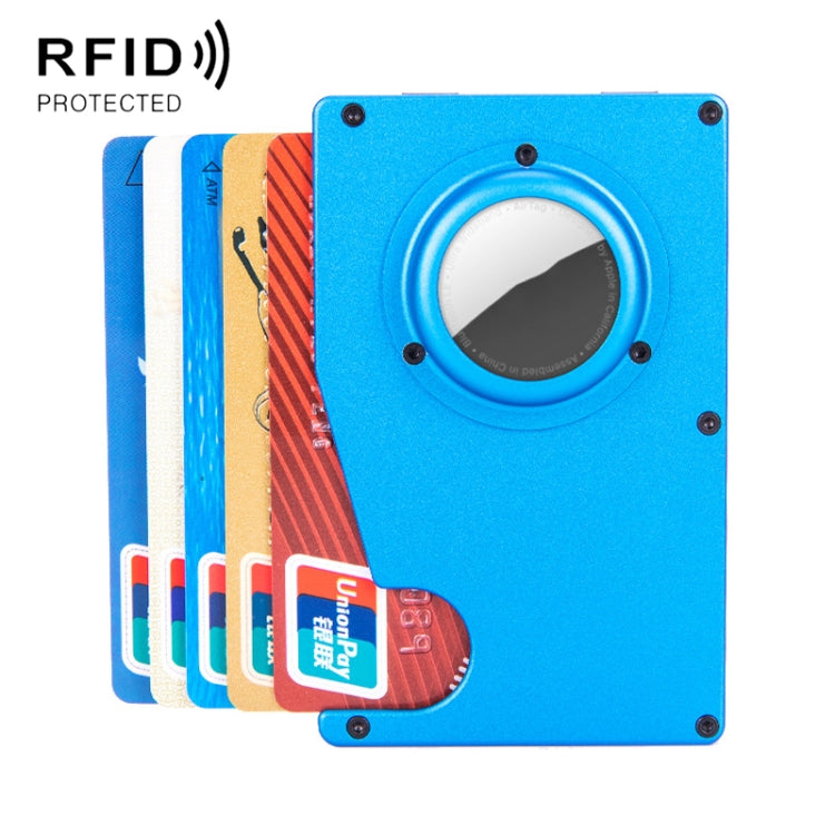 追蹤卡片夾防丟RFID錢包卡片夾，適用於AirTag第二代 / AirTag第一代，藍色、黑色、灰色、銀色