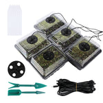 5 Set Plant Seed Starter Trays Kit,Seedling Tray Starter With Grow Light, Black, Green