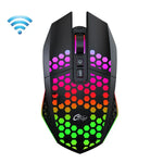 FMOUSE X801 8 鍵 1600DPI 中空發光遊戲辦公滑鼠，款式：黑色無線可充電，白色無線可充電，黑色有線，白色有線