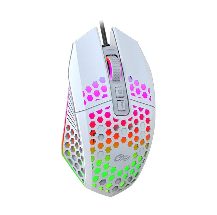 FMOUSE X801 8 鍵 1600DPI 中空發光遊戲辦公滑鼠，款式：黑色無線可充電，白色無線可充電，黑色有線，白色有線