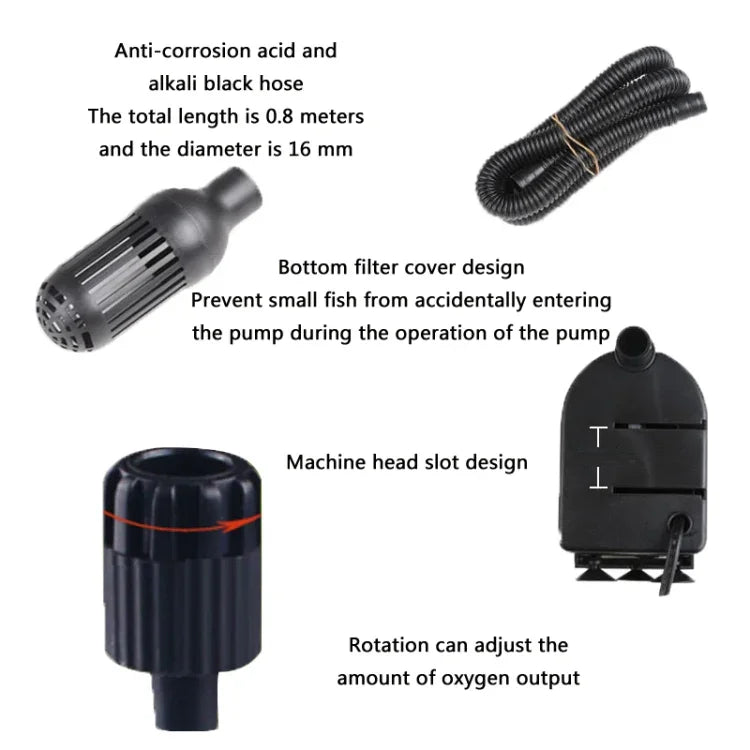 多功能魚缸過濾增氧靜音水泵，中國插頭，JP-500G 6W，JP-700G 12W，JP-900G 20W，JP-1100G 25W，JP-1500G 45W