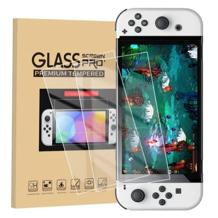 遊戲主機水晶殼遙感搖桿帽鋼化膜收納包套裝，適用於Switch OLED主機，收納包+水晶殼+搖桿帽x6+鋼化膜，白色收納包14合1（手繩），白色收納包16合1