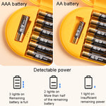 家用電池收納盒數據線充電器收納整理盒，藍色單層，灰白雙層